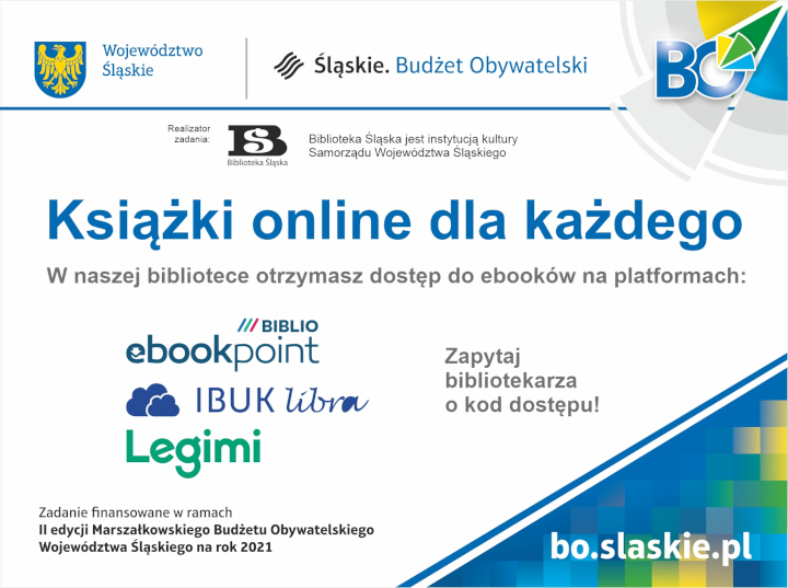 Plakat informacyjny na temat książki online dla każdego