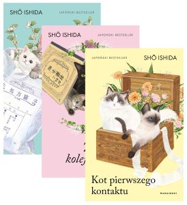 Okładka książki pt.: „Zaleca się kota, Zaleca się kolejnego kota i Kot pierwszego Kontaktu”