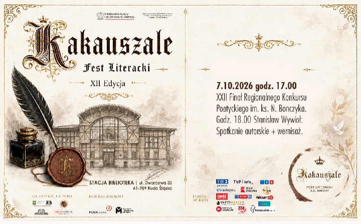 Plakat promujący Finał Regionalnego Konkursu Poetyckiego im. ks. Norberta Bonczyka
