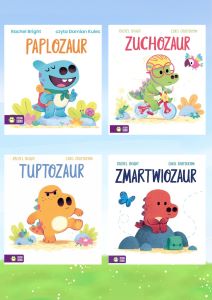 Okładka książki pt.: „Zuchozaur, Tuptozaur, Paplozaur i Zmartwiozaur”