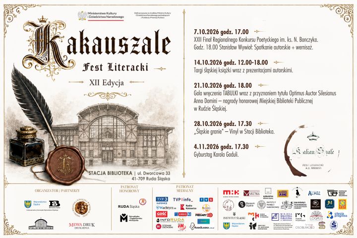 Plakat promujący Śląskie Granie – Vinyl w Stacji Biblioteka